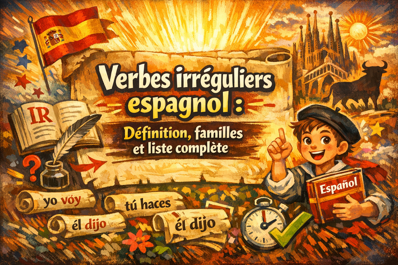 Verbes irréguliers espagnol : définition, familles et liste complète