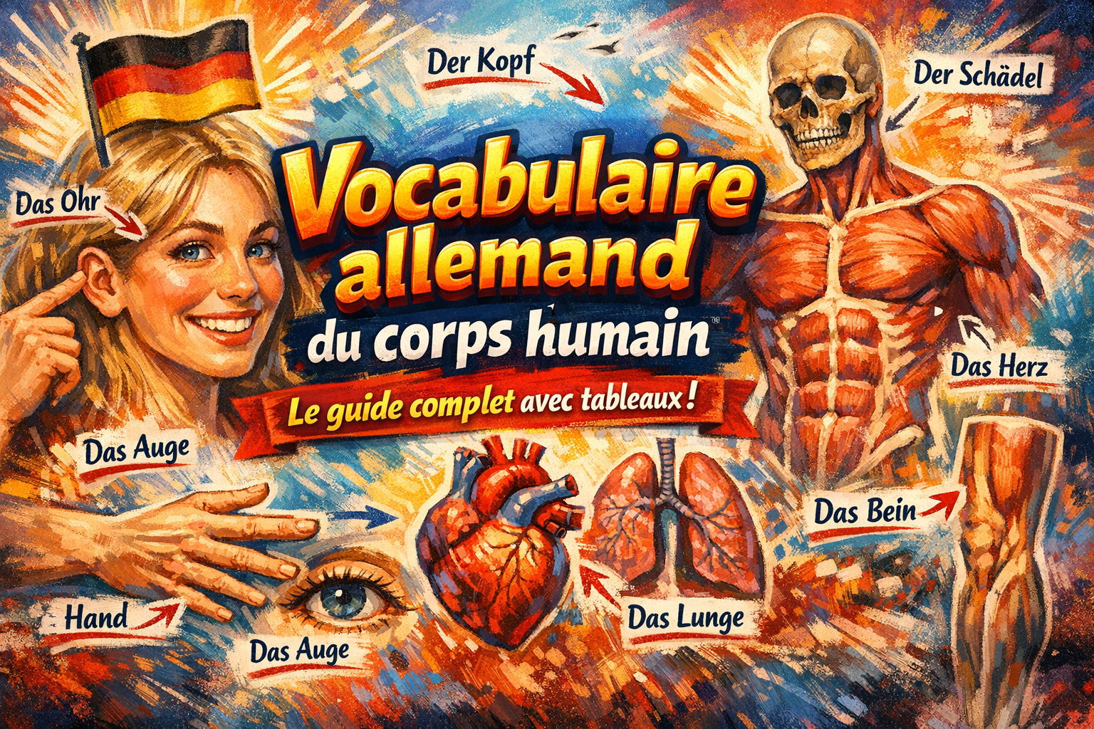 Vocabulaire allemand du corps humain : le guide complet avec tableaux