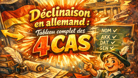 Déclinaison en allemand : tableau complet des 4 cas